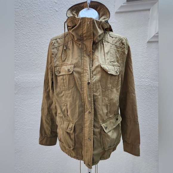 Jackets & Blazers - Women's Tan Hooded Jacket S/M